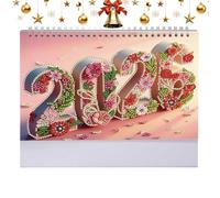 Gem Painting Desk Calendars - 2026 Office Calendar With Crystal Painting | Funny Planner Cartoon Decor Organization | For Offices Table Work Desktop Teacher Kids Family Classroom