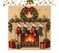 Gem Painting Kit DIY Funny Christmas - Decor with Frame Set Beginners 3D