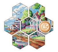 Gem Painting Kit | Stackable Hexagonal Shape Cup Coasters | Art Craft