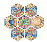 Gem Painting Kit | Stackable Hexagonal Shape Cup Coasters | Art Craft