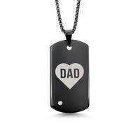 Gem Stone King Collana da uomo con ciondolo a forma di piastrina per cani in carburo di tungsteno placcato nero con diamante coltivato in laboratorio, gioiello durevole ed elegante con catena da 61 cm
