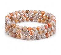 Gemaltic - Braccialetto con cristalli curativi, perline da 6 mm, 63,5 cm (agata Crazy Lace)