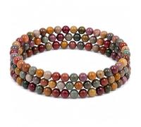 Gemaltic - Braccialetto con cristalli curativi, perline da 6 mm, 63,5 cm (diaspro policromo)