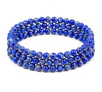 Gemaltic - Braccialetto con cristalli curativi, perline da 6 mm, 63,5 cm (Lapis Lazuli)