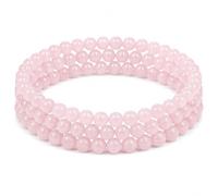 Gemaltic - Braccialetto con cristalli curativi, perline da 6 mm, 63,5 cm (quarzo rosa)