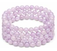 Gemaltic - Braccialetto con perline da 8 mm, con cristalli curativi, 63 cm (kunzite)