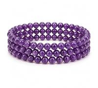 Gemaltic Healing Crystal Wrap - Braccialetto con perline da 6 mm, 63,5 cm (ametista africana)