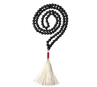 Gemaltic Healing Crystals Jap Mala 108 perline 6 mm pietra preziosa sfaccettata Mala collana 69 cm circa per meditazione, preghiera, yoga, guarigione Reiki cristallo e rosario uso (ossidiana nera)