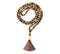 Gemaltic Healing Crystals Jap Mala 108 perline 6 mm sfaccettato gemma mala collana 69 cm circa per meditazione, preghiera, yoga, guarigione Reiki cristallo e rosario uso (occhio di tigre multicolore)