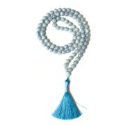 Gemaltic Healing Crystals Jap Mala 108 perline 6 mm sfaccettato gemma mala collana 69 cm circa per meditazione, preghiera, yoga, guarigione Reiki cristallo e rosario uso (acquamarina)