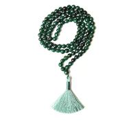 Gemaltic Healing Crystals Jap Mala 108 perline 6 mm sfaccettato gemma mala collana 69 cm circa per meditazione, preghiera, yoga, guarigione Reiki cristallo e rosario uso (giada verde)