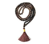 Gemaltic Healing Crystals Jap Mala 108 perline 6 mm sfaccettato gemma mala collana 69 cm circa per meditazione, preghiera, yoga, guarigione Reiki cristallo e rosario uso (Smokey)