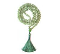 Gemaltic Healing Crystals Jap Mala 108 perline 6 mm sfaccettato gemma mala collana 69 cm circa per meditazione, preghiera, yoga, guarigione Reiki cristallo e rosario uso (avventurina verde)