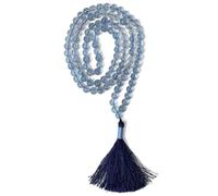 Gemaltic Healing Crystals Jap Mala 108 perline 6 mm sfaccettato gemma mala collana 69 cm circa per meditazione, preghiera, yoga, guarigione Reiki cristallo e rosario uso (topazio blu)