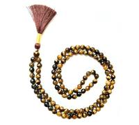 Gemaltic Healing Crystals Jap Mala 108 perline 8 mm pietra preziosa sfaccettata Mala collana 78 cm circa per meditazione, preghiera, yoga, guarigione Reiki cristallo e rosario uso (occhio tigre)