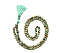 Gemaltic Healing Crystals Jap Mala 108 perline 8 mm pietra preziosa sfaccettata Mala collana 78 cm circa per meditazione, preghiera, yoga, guarigione Reiki cristallo e rosario uso (turchese africano)