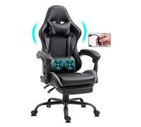 Gemani Sedia da ufficio da gaming, con USB, per gaming, ergonomica, con poggiapiedi, per massaggio, per gaming, sedia girevole 02-0042 (grigio)