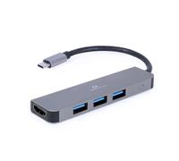 E_0002_S9115216 Gembird Hub USB-C 4 Porte GEMBIRD A-CM-COMBO2-01 Bianco Grigio I