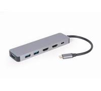 Gembird A-CM-COMBO3-03 hub e concentratore USB 3.2 Gen 1 (3.1 Gen 1) Type-C 5000 Mbit/s Grigio - Nouvo