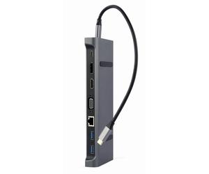 Gembird A-CM-COMBO9-02 Docking Station Wired USB 3.2 Gen 1 (3.1 Gen 1) Type-C Grigio - Nouvo