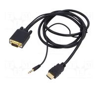 Adattatore VGA con HDMI con Audio GEMBIRD A-HDMI-VGA-03-6 Nero 1,8 m