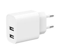 Gembird Caricabatterie universale USB 2 porte 2,4 A, caricatore rapido compatto per smartphone, tablet e altri dispositivi USB, bianco