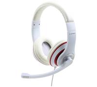 Gembird Cuffie Over Ear via cavo Bianco, Rosso regolazione del volume, headset