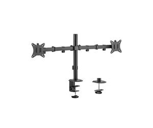 Gembird Ma-d2-01 Supporto da tavolo per doppio monitor 32" VESA 100 Nero