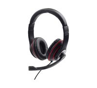 GEMBIRD MHS-03-BKRD CUFFIE, Nero, Rosso