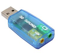 Gembird Sc-usb-02 - Scheda audio USB, Plug and Play, 3D Sound, Uscite Jack 3,5 mm, Trasparente, 52 x 23 x 12 mm