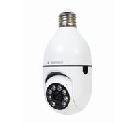Gembird Smart Home - Telecamera WiFi girevole a 355°, E27, 1080p, colore: Bianco