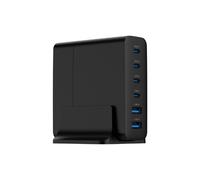 Gembird - TA-UC-2A4C-PD75-01-BK - Caricatore universale 75 W GaN 2 x USB-A 4 x USB-C, caricatore rapido, nero