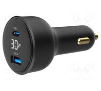 GEMBIRD TA-UC-AC2PD30LCD-CAR-01 Alimentatore USB