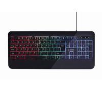Gembird Tastiera multimediale retroilluminata Arcobaleno, nero, design americano, marca