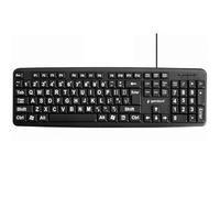Gembird tastiera USB cablata con lettere grandi - QWERTY (US) / nero - 1,5 metri