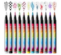 GEMBITYFUL Kit di pennarelli per decorazione delle unghie: il kit di pennarelli per nail art offre 12 colori intensi, una copertura super forte e una punta liscia come qualcosa