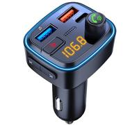 GemCoo Trasmettitore FM Bluetooth per auto, trasmettitore FM da 48 W, ricarica rapida (PD 30 W e QC 18 W), per radio Bluetooth, adattatore per musica Deep Bass, vivavoce