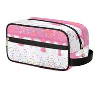 GeMeFv Borsa da toeletta con salsa di cioccolato rosa caramella borsa cosmetica da appendere borsa da viaggio portatile borsa da barba di grande capacità per uomini donne, Caramelle al cioccolato