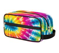 GeMeFv Borsa da toeletta con tintura a cravatta arcobaleno borsa cosmetica da appendere borsa da viaggio portatile borsa da barba di grande capacità per uomini donne, Tintura arcobaleno, 10.5×4.4×5.3