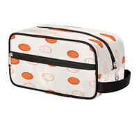 GeMeFv Borsa da toilette arancione da basket sportiva borsa cosmetica da appendere borsa da viaggio portatile borsa da barba grande capacità per uomini donne, Sport Basket Arancione, 10.5×4.4×5.3 in