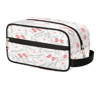 GeMeFv Borsa da toilette con foglie astratte fiori rossi borsa cosmetica da appendere borsa da viaggio portatile borsa da barba grande capacità per uomini donne, Astratto Foglie Fiori Ros,