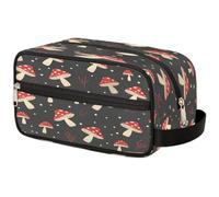 GeMeFv Borsa da toilette con fungo rosso a forma di fumetto borsa cosmetica da appendere borsa da viaggio portatile borsa da barba di grande capacità per uomini donne, Fungo Rosso Cartone Animato,