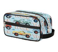 GeMeFv Borsa da toilette con motivo camion colorati Borsa cosmetica da appendere Borsa da viaggio portatile Borsa da barba di grande capacità per uomini donne, Motivo camion colorato, 10.5×4.4×5.3 in