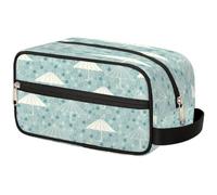 GeMeFv Borsa da toilette con ombrello a forma di goccia di pioggia da appendere borsa cosmetica portatile da viaggio borsa per il trucco borsa da barba di grande capacità per uomini donne, Cartoon