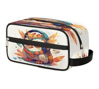 GeMeFv Borsa da toilette con simpatici gufi, borsa da toeletta da appendere, borsa da viaggio portatile, borsa da barba di grande capacità, per uomini e donne, Simpatico gufo animale, 10.5×4.4×5.3 in