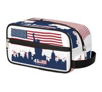 GeMeFv Borsa da toilette da viaggio portatile da appendere per cosmetici da viaggio borsa da barba di grande capacità per uomini donne, Giorno dell'Indipendenza d'America, 10.5×4.4×5.3 in