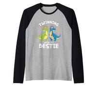 Gemellaggio con la mia Migliore Amica T-Rex Dinosaur Twin Day Spirit Week Maglia con Maniche Raglan