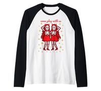 Gemelle Fantasma Ragazze diavolette spaventose Halloween Maglia con Maniche Raglan