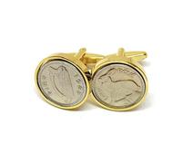 Gemelli 3D portafortuna irlandesi del 1965 per il 60° compleanno o anniversario, retro placcato oro