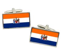 Gemelli A Forma Di Bandiera Albany NY (USA) In Scatola Regalo In Cromo